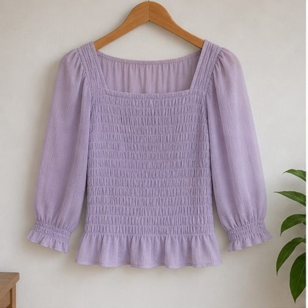 Lilac V Neck Top
